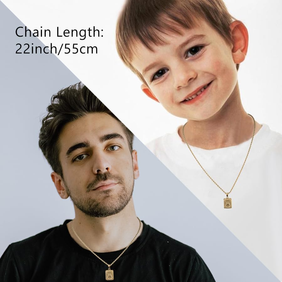 Initial Square Cross Necklace